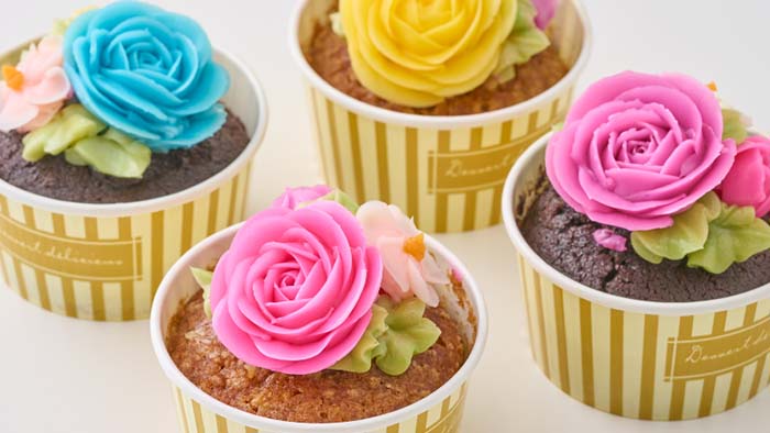 （株）FlowerPicnicCafe - 食べられるお花のカップケーキ4個セット